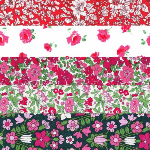 Liberty Quilting Cotton Midsummer Collection 5 Fat Quarter Bundle - Pinks - Image 4