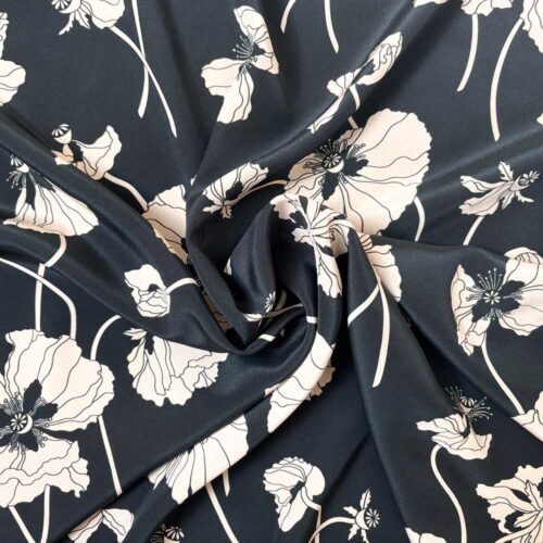 Liberty Crepe De Chine Silk Fabric Fragile Blooms