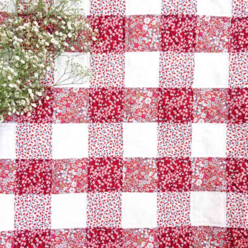 Red Gingham Patchwork Quilt Kit - Image 5