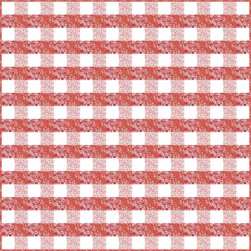 Red Gingham Patchwork Quilt Kit