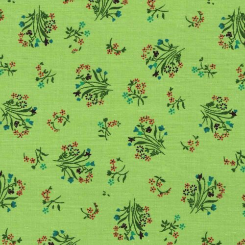 Printed Craft Cotton Green Posies