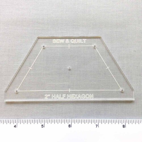 2" Triangle, Diamond, Half Hexagon and Hexagon Acrylic Cutting Template Set 1/4" seam allowance- Flower Garden - Image 9