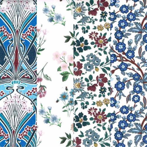 Liberty Tana Lawn Fabric Hazel Blues Fat Quarter Bundle