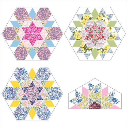 Liberty Fabric rainbow quilt block 1