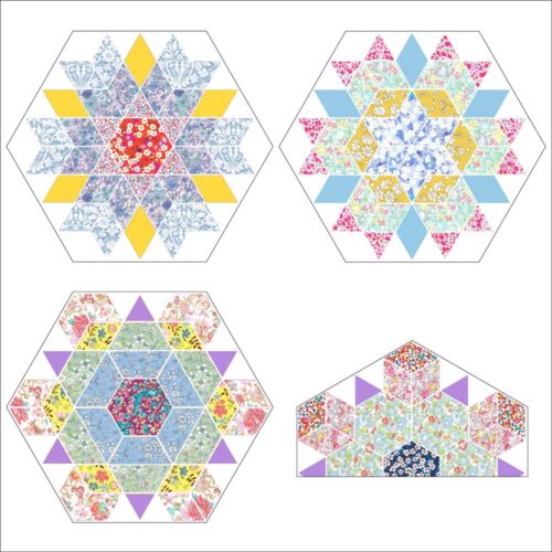 Liberty Fabric rainbow quilt block 2
