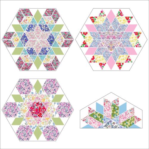 Liberty Fabric rainbow quilt block 3