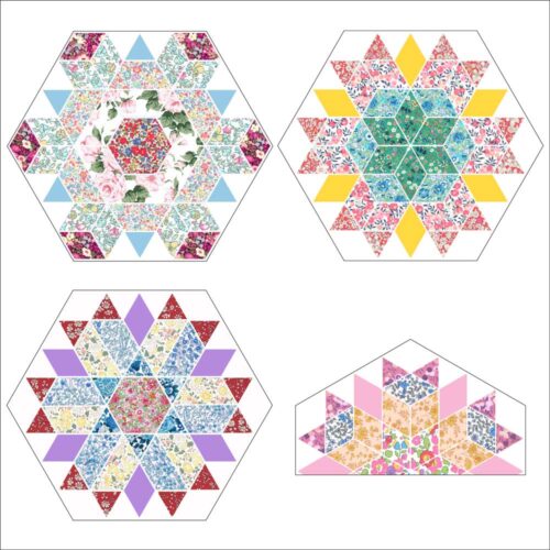 Liberty Fabric rainbow quilt block 4