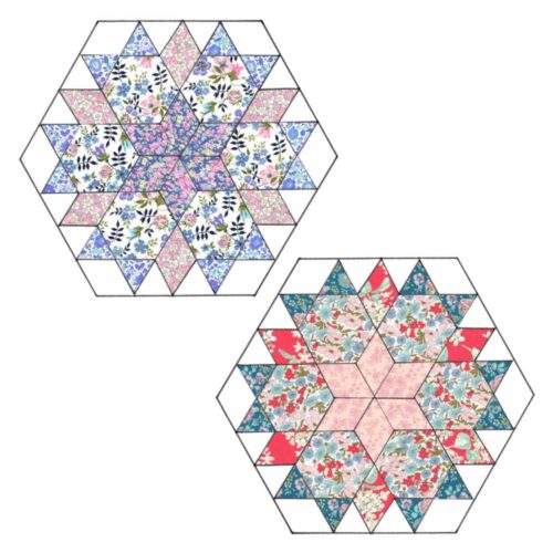 Individual Radiant Stars Quilt Box - March 2021's Blocks without EPP papers + extra Liberty Tana Lawn® fabric