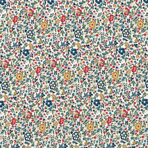 Liberty Tana Lawn Fabric Katie and Millie A Red Yellow Blue