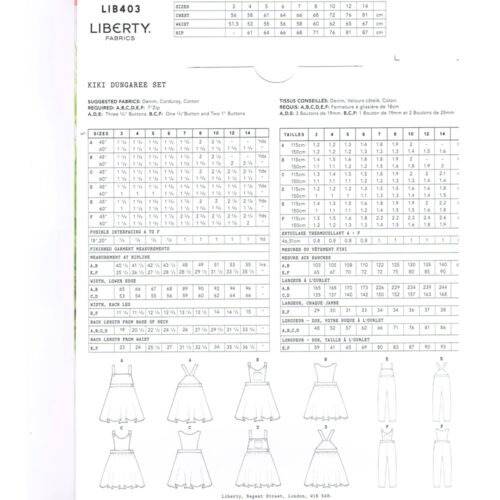 Liberty Dress Pattern Kiki Dungaree Set - Image 5