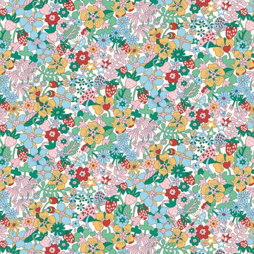 Liberty Quilting Cotton Fabric Flowertop Forest B