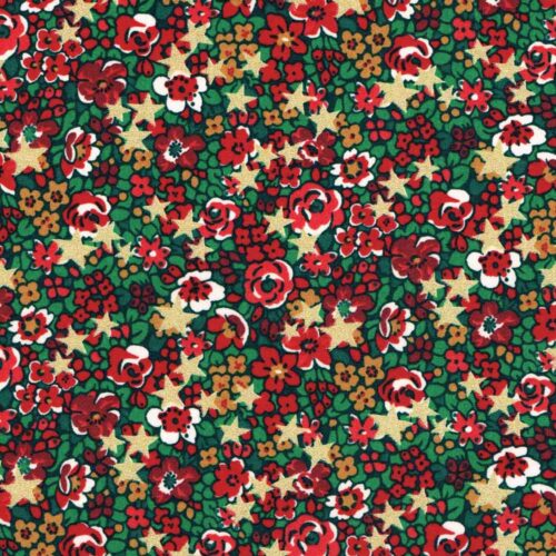 Liberty Tana Lawn Fabric Emma Etoile Red Green