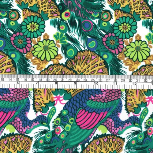 Liberty Organic Tana Lawn Fabric Peacock Dandy C - Image 3