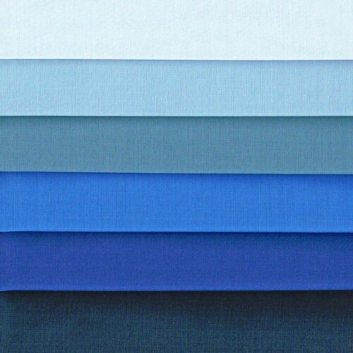 Liberty Fabric Tana Lawn 6 Plain Fat Quarters Blue Willow Selection 163 - Image 2