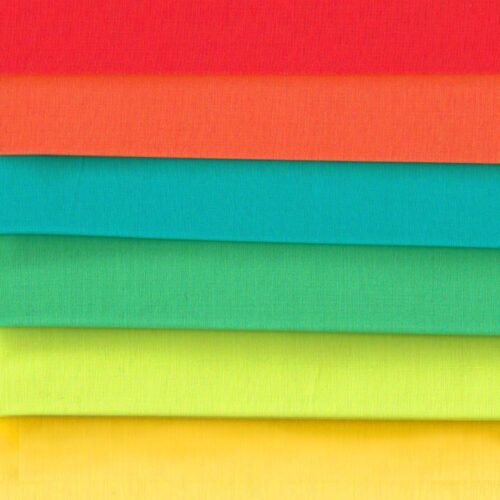 Liberty Fabric Tana Lawn 6 Plain Fat Quarters Citrus Selection 161 - Image 2