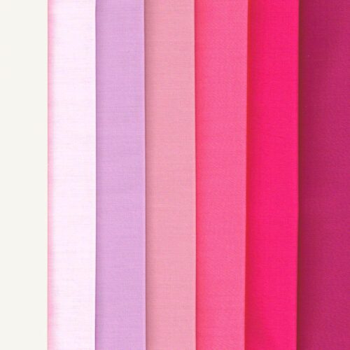 Liberty Fabric Tana Lawn 7 Plain Fat Quarters Sweet Pea Selection 164
