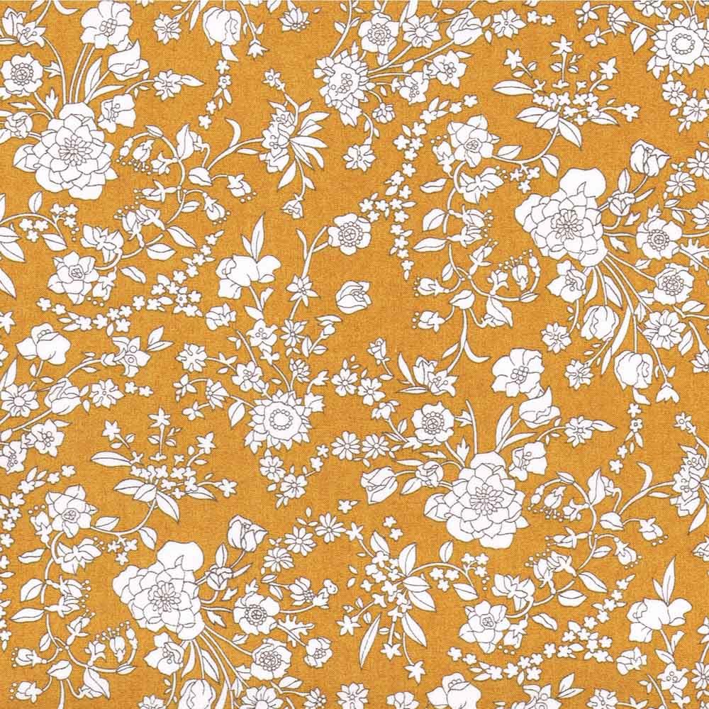 Liberty Summer Blooms B Mustard Fabric | Liberty Classics