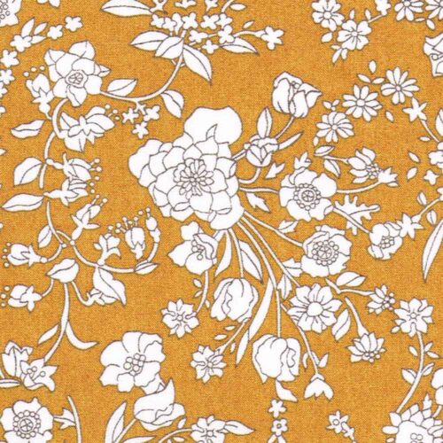 Liberty Tana Lawn Fabric Summer Blooms B Mustard