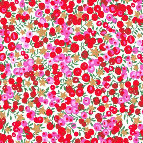 Liberty Tana Lawn Wiltshire Stars Pink Gold Glitter