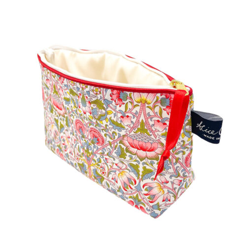 Liberty Fabric Cosmetic Bag Lodden Cherry