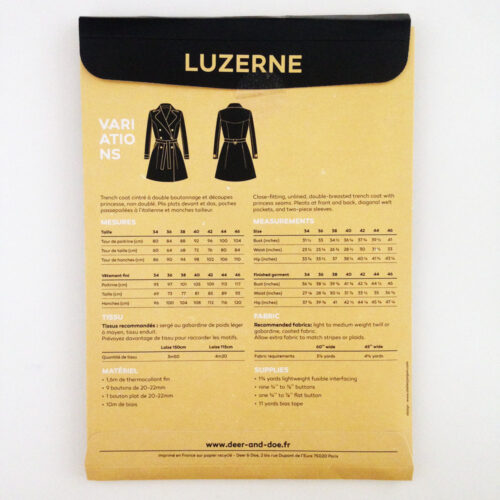 Deer And Doe Luzerne Trench Sewing Pattern - Image 2