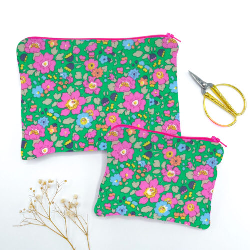 Alice Caroline Betsy Meadow B Liberty Fabric Make-Up And Coin Purse Kit