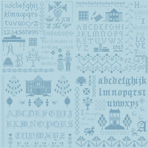 Riley Blake Fabric Meryton Sampler Blue