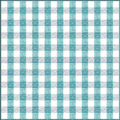 Mint Gingham Patchwork Quilt Kit