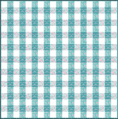 Mint Gingham Patchwork Quilt Kit