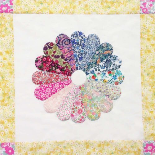 Individual Over The Rainbow Quilt Block Kit - Mitsi Yellow Block 4