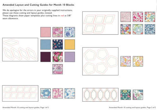 FREE DOWNLOAD Jewel Palace Quilt BOM Month 10 Amended Cutting and Layout Guides