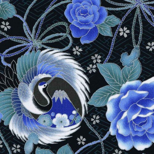 Japanese Printed Cotton Toto Navy 101 - Image 4