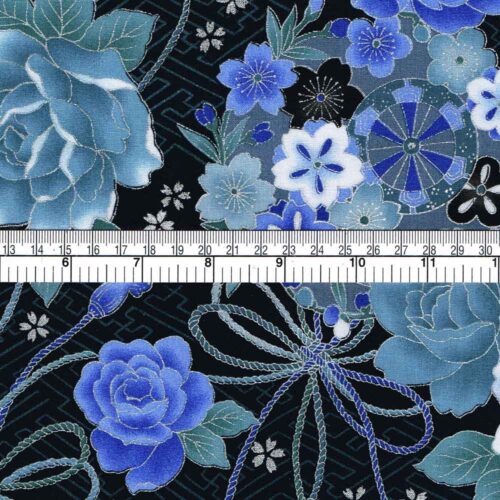 Japanese Printed Cotton Toto Navy 101 - Image 6