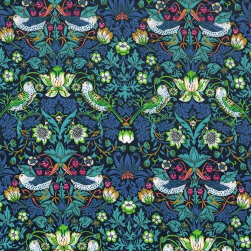 Matte PVC-Coated Liberty Tana Lawn® Strawberry Thief J Oilcloth