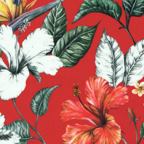 Gloss PVC Coated Liberty Tana Lawn Paradise Bay Red