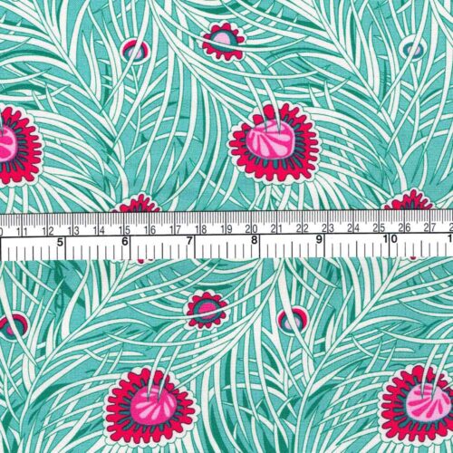 Green and ink Liberty Peacock Print On Lasenby Cotton