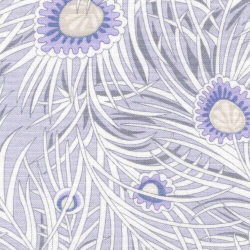 Liberty Peacock Feather Quilting Cotton In Grey