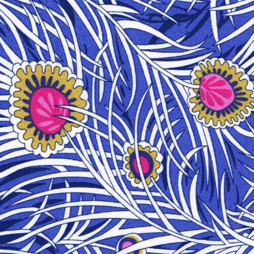 Liberty Quilting Cotton Blue Peacock Dance