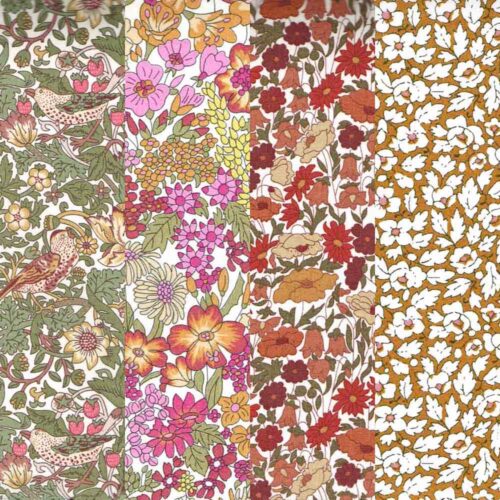 Liberty Tana Lawn Fabric Pink Fall Fat Quarter Bundle