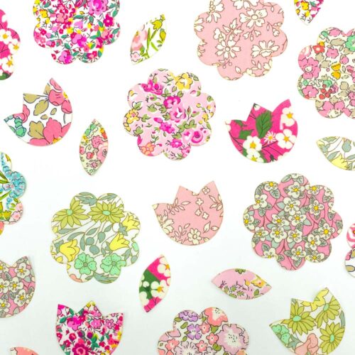 pink liberty tana lawn flower shapes