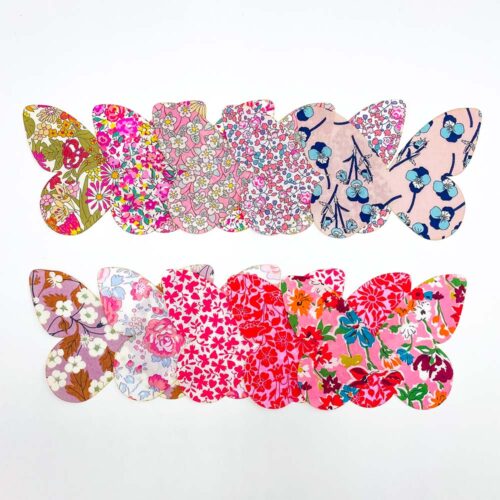 Pink pre-cut Liberty butterflies