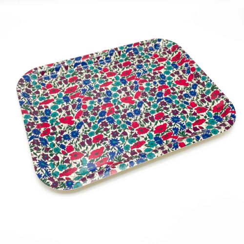 Large Tray In Liberty Poppy And Daisy Teal - Image 2