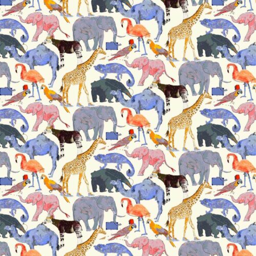 Liberty Tana Lawn Fabric Queue for the Zoo E-CC