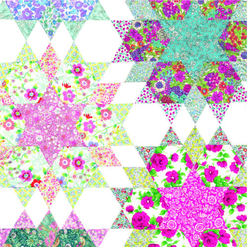 FREE Radiant Stars Quilt BOM EPP Shapes with 1/4" Seam Allowance Instant Download - Image 2