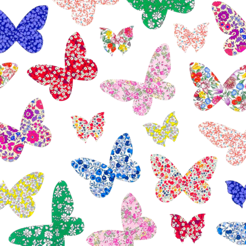 Pre-Cut Liberty Tana Lawn® Fabrics Selection Rainbow Butterflies