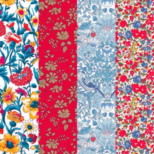 Liberty Fabric Tana Lawn® 4 Fat Quarters Ruby Blues Selection 260