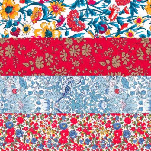 Liberty Fabric Tana Lawn® 4 Fat Quarters Ruby Blues Selection 260 - Image 2