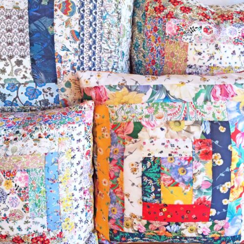 Alice Caroline Log Cabin Liberty Tana Lawn® Cotton Cushion Kit in Betsy Blue - Image 4