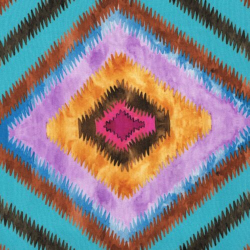 Liberty Crepe De Chine Silk Geo Jewel 2.2m Remnant (Box AM)