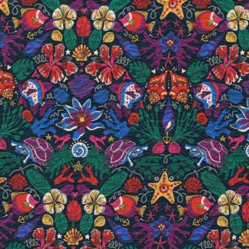 Liberty Crepe De Chine Silk Turtle Thief 3m Remnant (Box AM)